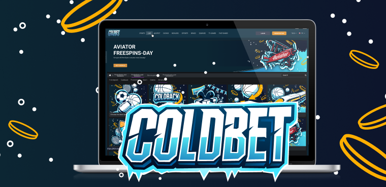Makieta katalogu slotów Coldbet